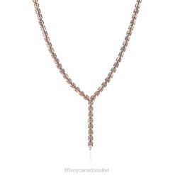 Tiffany Vine Drop Necklace Unisex 0J0F210 Jewelry in Rose Gold with Diamonds