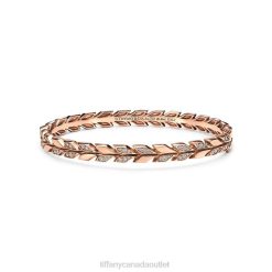 Tiffany Vine Hinged Bangle Unisex 0J0F1194 Jewelry in Rose Gold with Diamonds