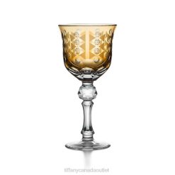 Tiffany White Wine Glass Unisex 0J0F2194 Home Decor in Amber Yellow Lead Crystal