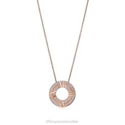 Tiffany X Closed Circle Pendant Unisex 0J0F289 Jewelry in Rose Gold with Pave Diamonds