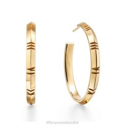 Tiffany X Hoop Earrings Unisex 0J0F762 Jewelry in Yellow Gold, Large