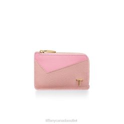 Tiffany Zip Card Case Unisex 0J0F2440 Accessories in Pink Colorblock Leather